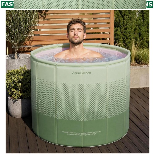 Green portable ice bath - portable,